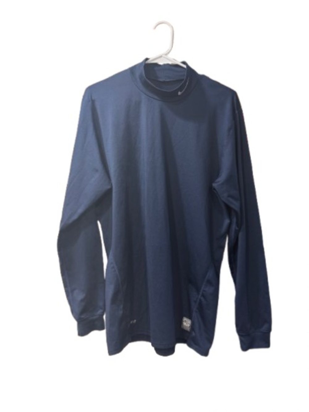 Nike Pro-Combat Dri-FIT Compression Mock Neck Long-Sleeve Shirt- Navy Blue XL